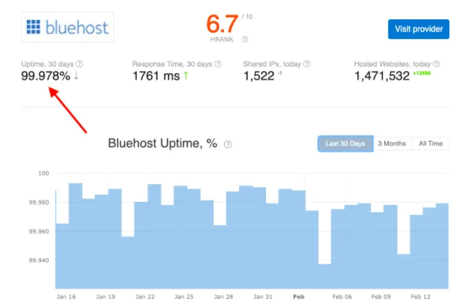 bluehost-review-uptime