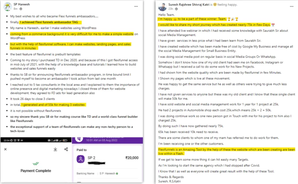 FlexiFunnels Review (funnel builder) - User Testimonials & Results