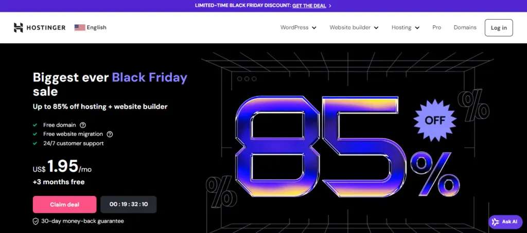 hostinger black friday deal