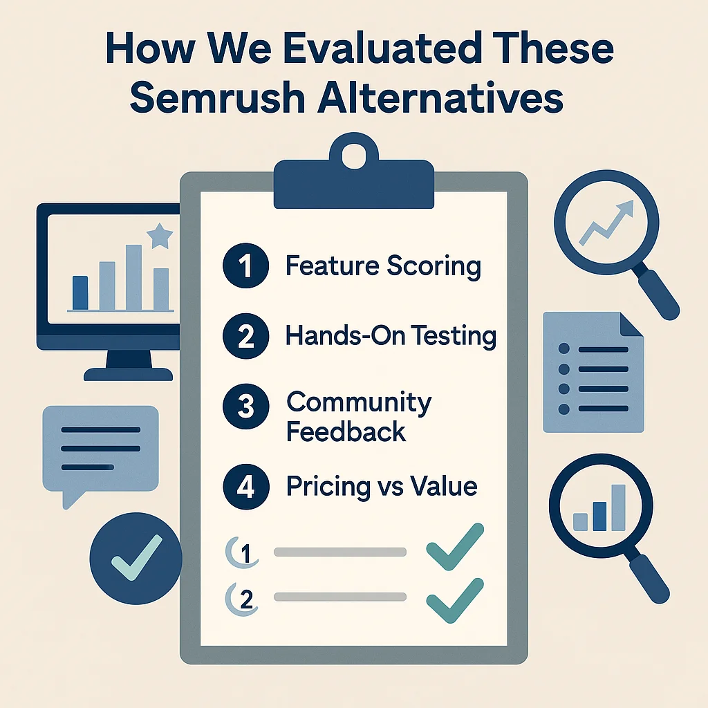 How We Evaluated These Semrush Alternatives