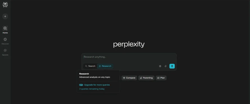 Perplexity-research-option