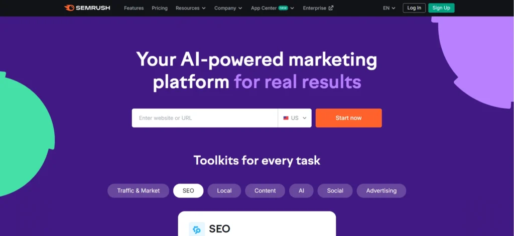 Semrush best seo reproting tool