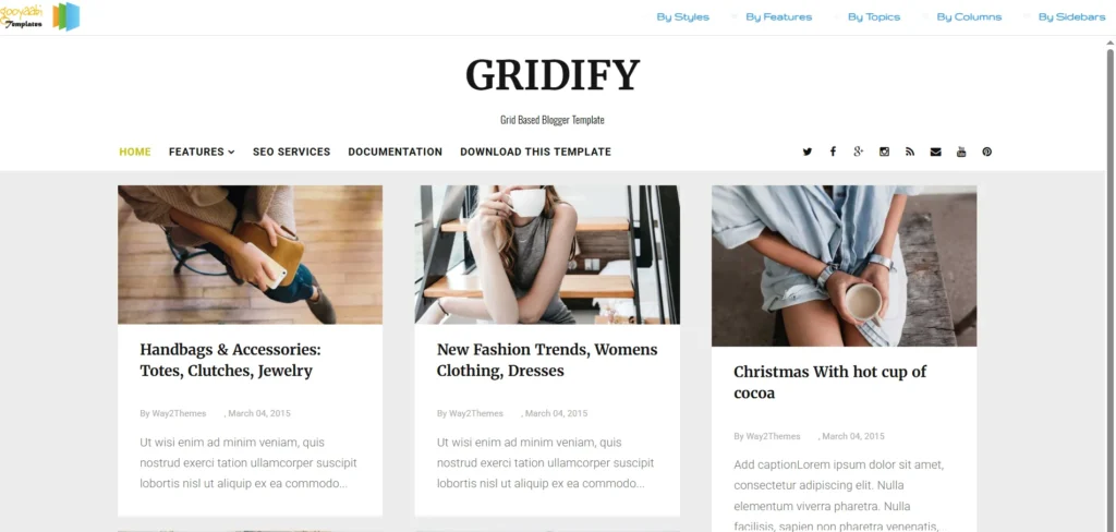 Gridify Blogger Template