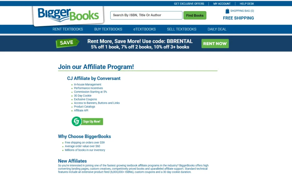 BiggerBooks Affiliate Program