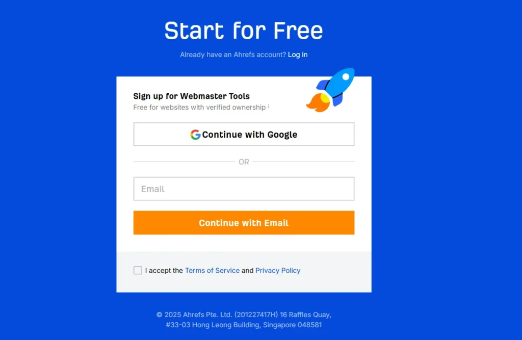Step 1: Sign Up with Gmail or Any Email