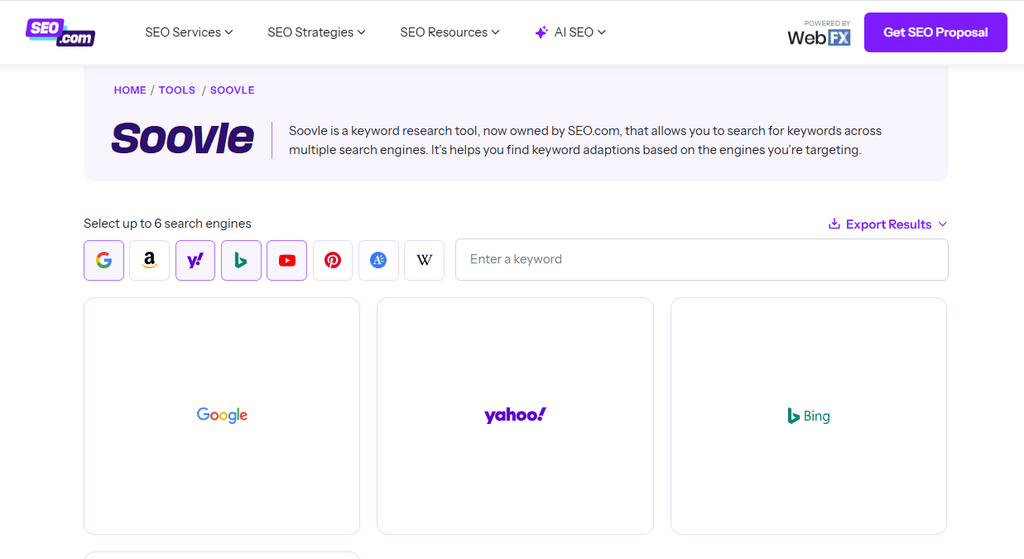Soovle Best Free Multi-Engine Keyword Aggregator