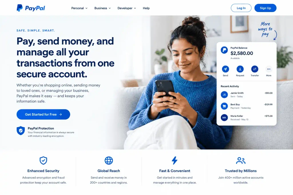 PayPal SEO Copywriting Example